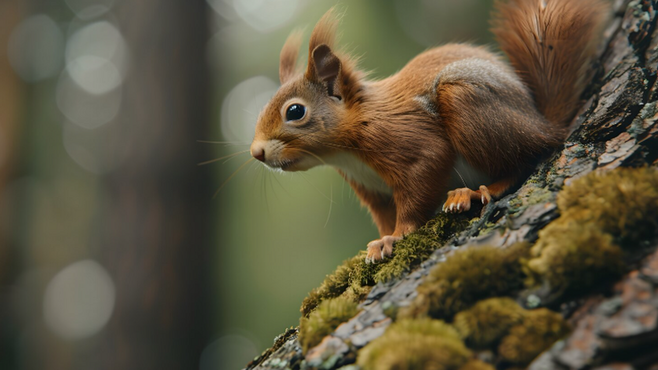 Огненноногие веревочные белки (Sciurus niger), ...